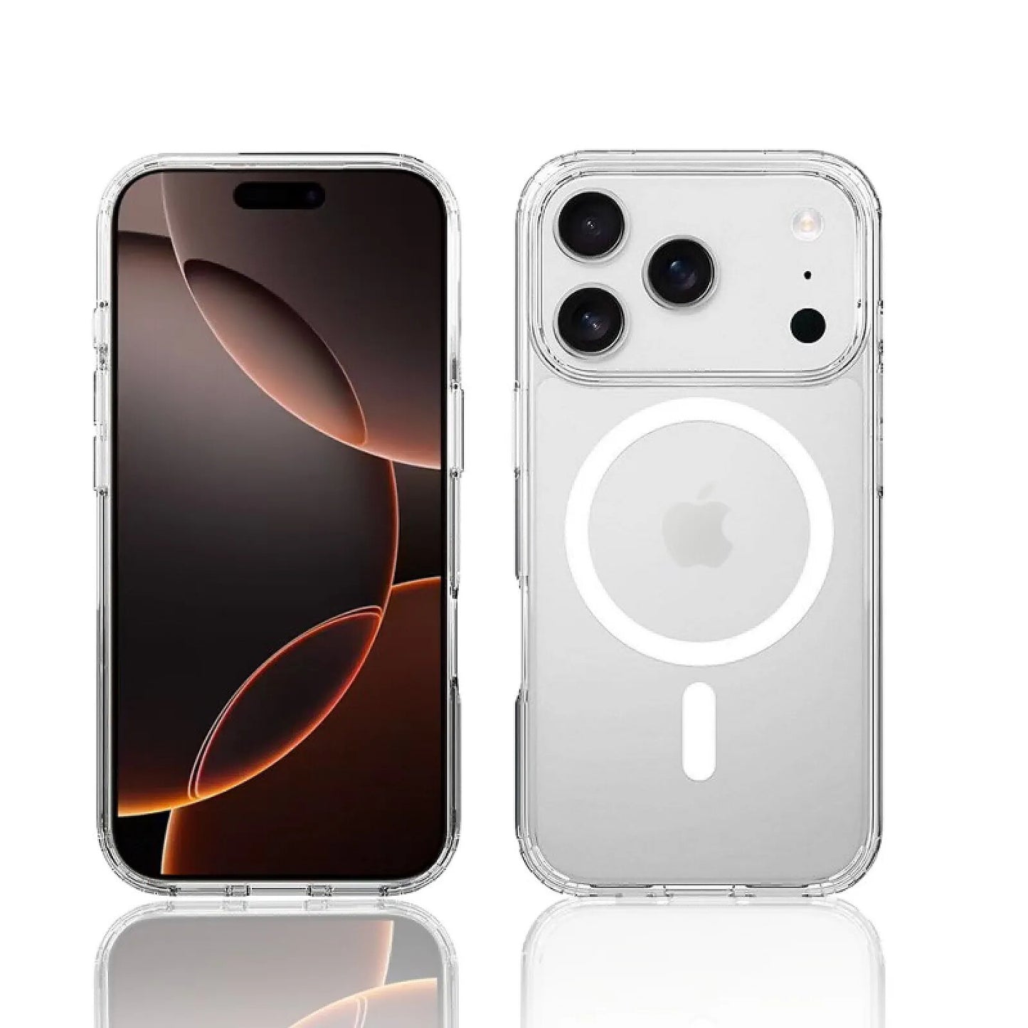 Coque iPhone transparente compatible Magsafe + 2 Vitres Protection Ecran